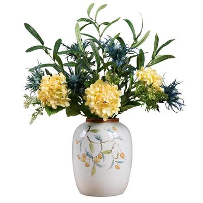 高级感手绘枇杷陶瓷花瓶复古插花