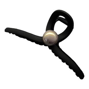 黑色珍珠抓夹女2025新款大号发夹女后脑勺盘发高级感鲨鱼夹子头饰