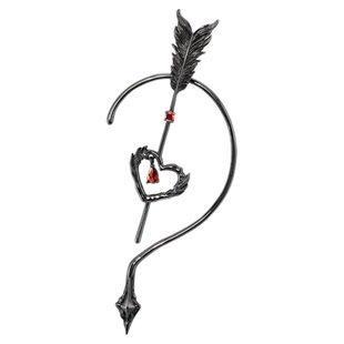 无耳洞的丘比特之箭 原创暗黑羽毛耳夹穿刺耳针小众高级感耳挂