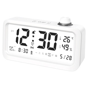 康巴丝闹钟学生专用起床神器智能LCD背光七彩跑马灯电子数字钟表