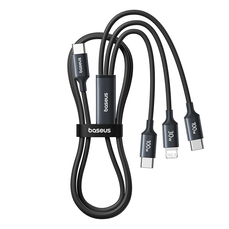 倍思三合一数据线快充一拖三USB