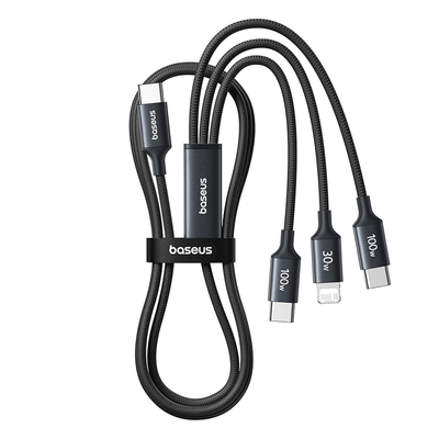 倍思三合一数据线快充一拖三USB