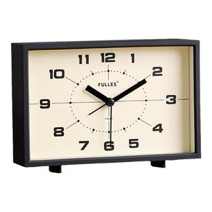 复古创意小闹钟台式静音座钟中古时钟摆台式台钟客厅摆件桌面钟表