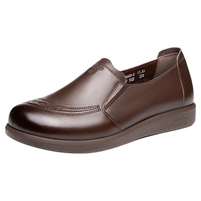 老人头2026深口单鞋女休闲皮鞋子