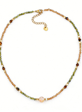 黄绿色串珠项链女款2026新款