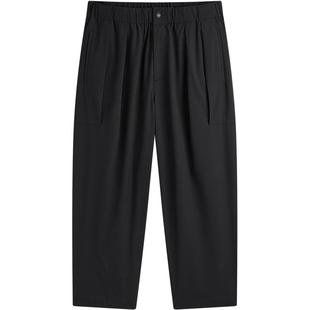 太平鸟男装 条纹肌理感休闲裤青纯色柔软百搭直筒裤宽松裤子