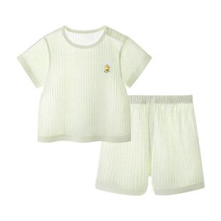 贝肽斯儿童睡衣2025新款夏季男童短袖纯棉婴儿衣服宝宝家居服套装
