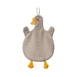 可挂式毛巾擦手巾厨房小方巾儿童手巾手帕珊瑚绒抹布吸水速干白色