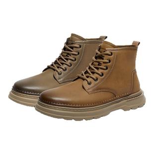 森达男鞋工装靴商场款复古英伦增高马丁靴休闲保暖大黄靴1SU01DD4