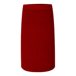 MAKE IF休闲多色100%绵羊毛口袋半身裙女25秋冬新款