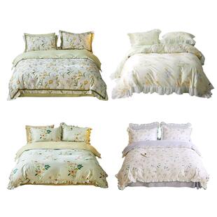 多喜爱全棉纯棉四件套法式轻复古轻奢双人床上用品工艺款被套床单