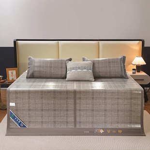 2024新款 冰丝席草席家用可折叠双面席子冬夏两用 凉席竹席夏天夏季