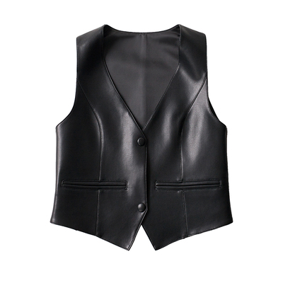 海宁真皮马甲女短款时尚气质显瘦2025年秋装新款马夹休闲背心坎肩