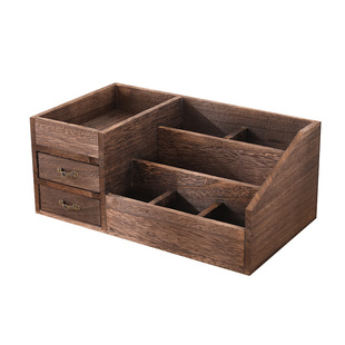 福业家俱实木桌面收纳盒抽屉化妆品梳妆台面膜口红置物架整理护肤