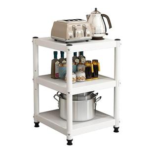 白色烤漆加厚厨房碳钢夹缝置物架落地多层放锅具收纳架微波炉架子