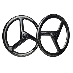 SILVEROCK 04D碳纤维错三刀轮组451碟圈刹小轮GLINE折叠自行车轮