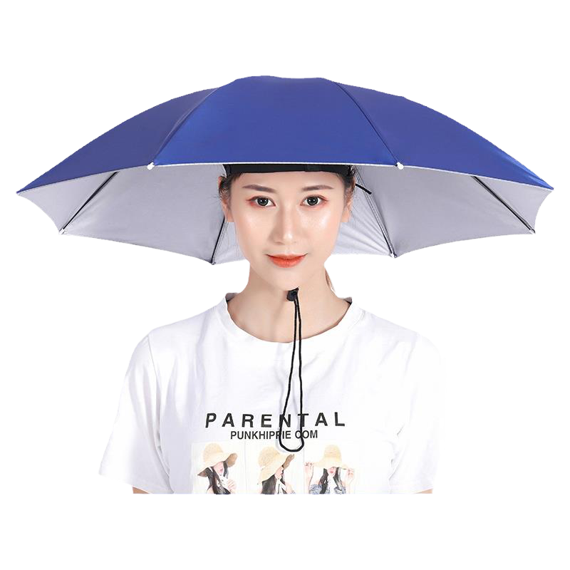 伞式太阳帽防雨钓鱼伞帽头戴式防帽子