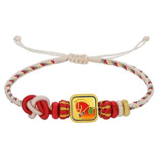 周六福黄金5d硬金手绳女款生肖马系列红旺唐马手饰定价新年礼物