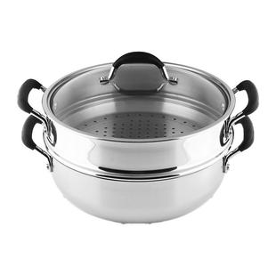 MEYER美亚/思乐顿不锈钢两层加厚双耳蒸锅汤锅蒸格蒸笼套装电磁炉