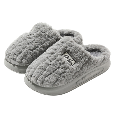 回力正品踩屎感毛毛绒情侣棉拖男