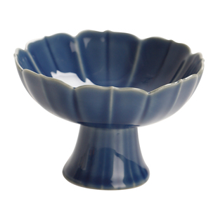 陶瓷高足盘高脚盘家用陶瓷日式复古糕点盘中式佛手柑托盘供佛果盘