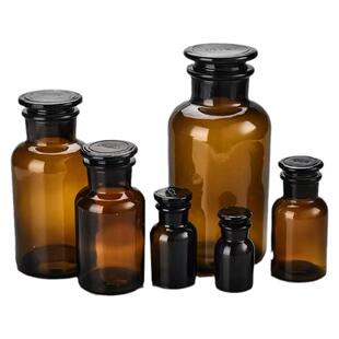玻璃广口试剂瓶棕色磨口实验室广口瓶60 125 250 500 1000 2500ml