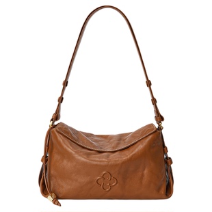 CASSILE卡思乐女包2026新款复古植鞣牛皮腋下通勤单肩斜挎枕头包