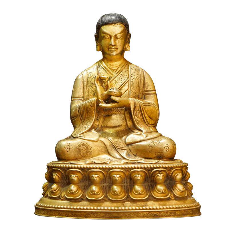 闯隆室内家居摆件《萨迦五祖》全鎏金铜像精工桌面装饰铜铸摆件