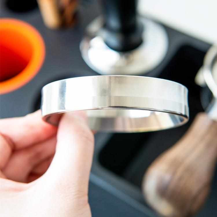 咖啡接粉环磁吸外卡式不锈钢防飞粉圈星粒3拨粉布粉环51/53/58mm