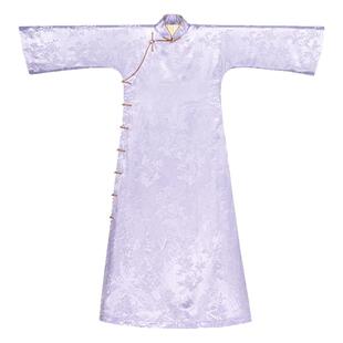 倾嫣如故丨一城风絮丨秋冬提花缎复古盘扣民国风全开襟夹棉厚旗袍