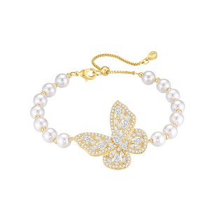 EAUFLORA蝴蝶珍珠手链轻奢小众精致女2025新款手饰闺蜜生日礼物