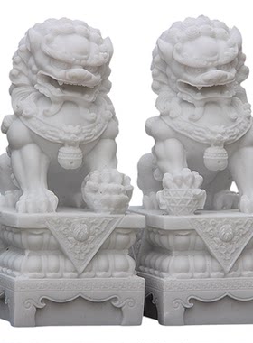 中式圆雕石狮子石雕特价