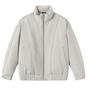 男士防风立领羽绒服男款冬季加厚美式工装鸭绒外套2025年新款夹克