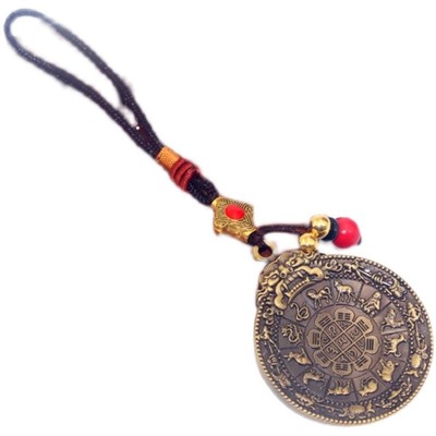 西藏纯铜汽车挂件钥匙九宫八卦牌