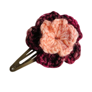 MiuMum手作 纯手工儿童发饰 乌拉圭毛线花朵发夹女童边夹BB夹发圈