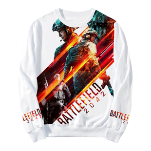 战地2042游戏射击游戏全幅圆领卫衣套头男女学生加绒长袖衫上衣服