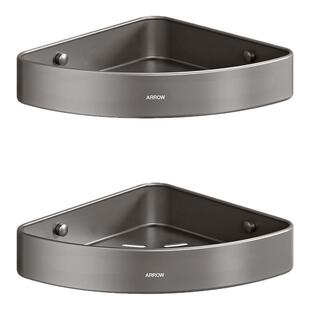 箭牌枪灰卫生间浴室置物架三角篮免打孔厕纸盒架子厕所卫生间收纳