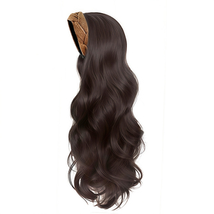 发箍假发一体女大波浪长卷发可拆卸半头套高颅顶增发量假发全头套