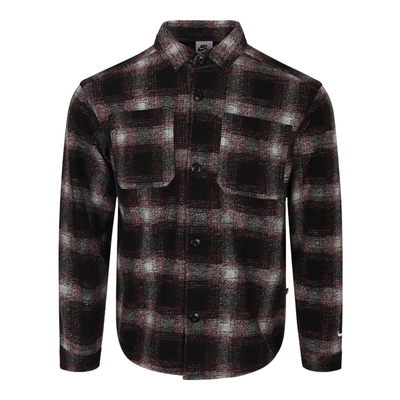 耐克儿童格子衫NIKE SB法兰绒长袖复古纽扣衬衫夹克HV0281-010