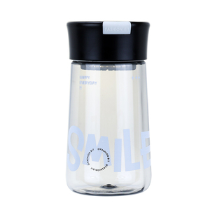 塑料水杯便携2025新款男女夏天学生上学专用防摔耐高温带茶隔杯子