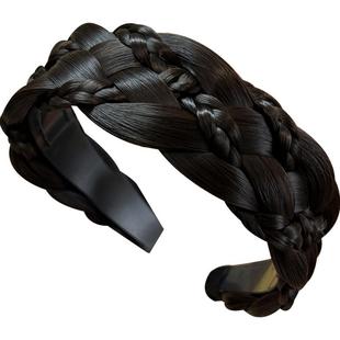 2025新款宽边假发麻花辫子发箍女头箍压发卡发捆头饰编发遮白发窟