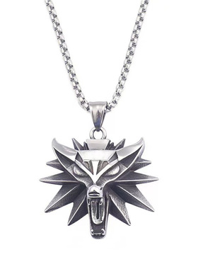 电影周边饰品巫师3狼头项链