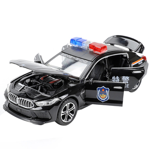 宝马M8合金仿真玩具回力特警车