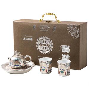 金镶玉陈德生敦煌鎏银茶具套装