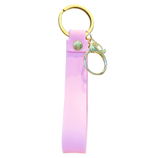 彩色简约PVC皮绳钥匙扣圈环书包挂件地摊引流小礼品硅胶钥匙挂绳