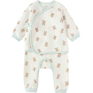 【商场同款】巴拉巴拉婴儿秋衣套装男女童长袖分体睡衣高腰护肚萌