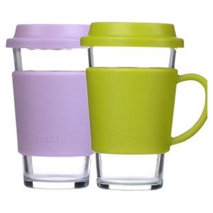 glasslock进口带盖钢化玻璃水杯带杯套可爱少女简约办公室茶杯