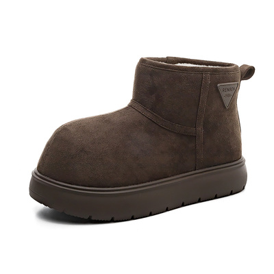 人本卡皮巴拉雪地靴冬季大头棉鞋