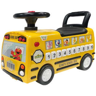 芝麻街巴士车宝宝四轮滑行车儿童婴儿学步车1一3岁溜溜车音乐玩具