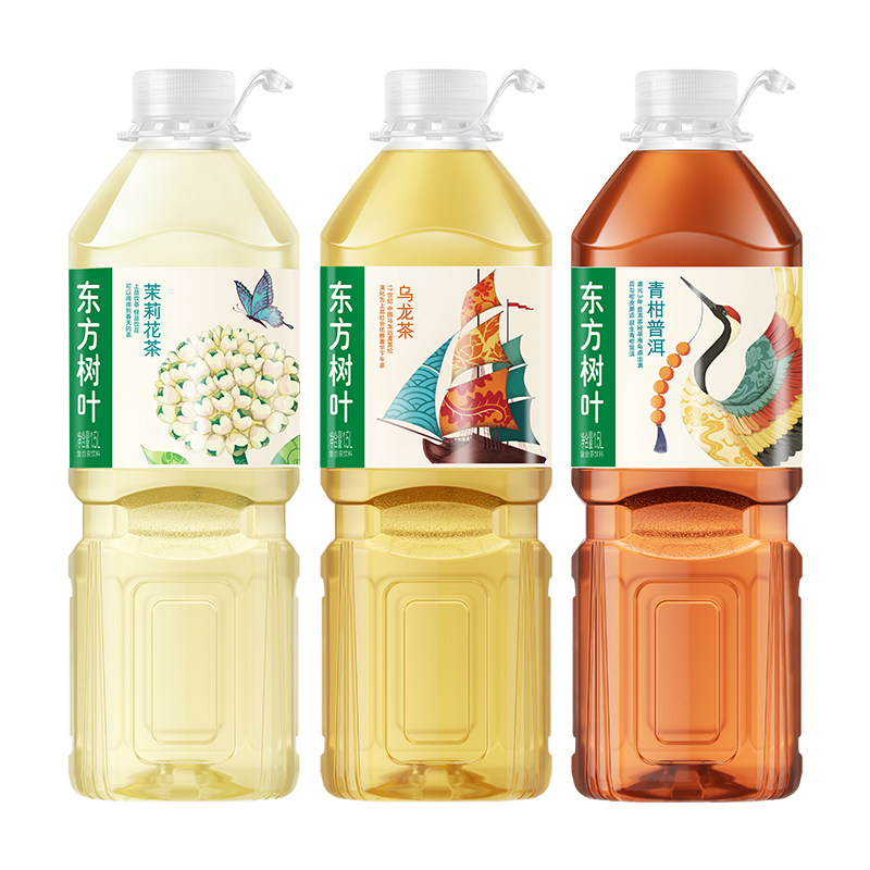 【新品】农夫山泉东方树叶无糖茶饮料茉莉花茶1.5L*6瓶大瓶分享装